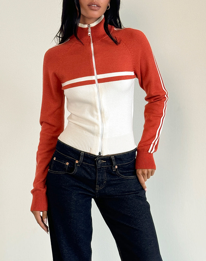 Immagine della giacca Talya in rosso e bianco