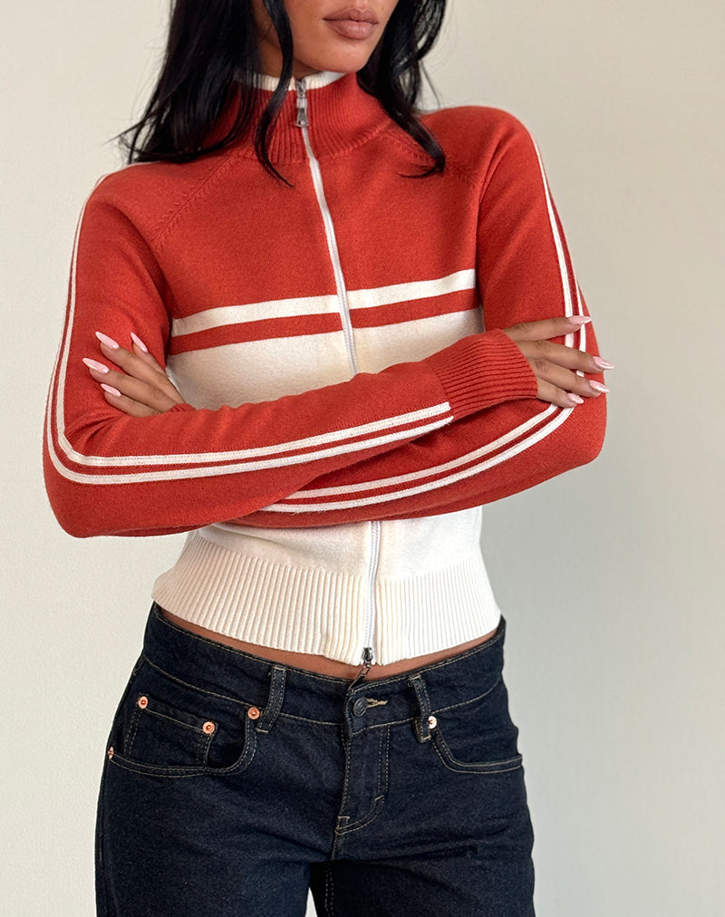 Giacca Talya in rosso e bianco