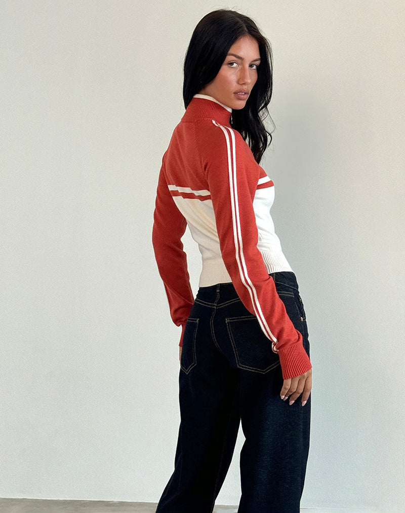 Immagine della giacca Talya in rosso e bianco