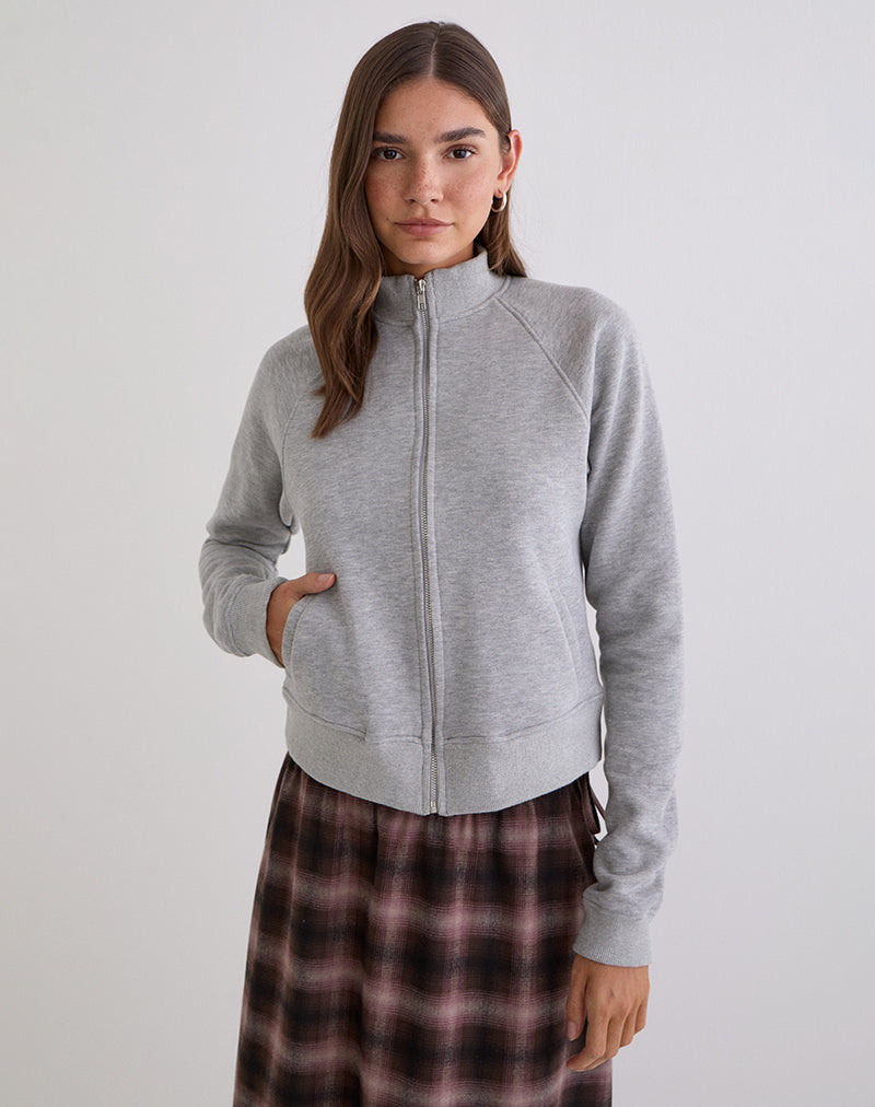 Tamayo Zip Turtleneck Jumper in Grey Marl