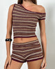 Immagine di Husan Hot Pants in maglia a strisce scintillanti Ruggine