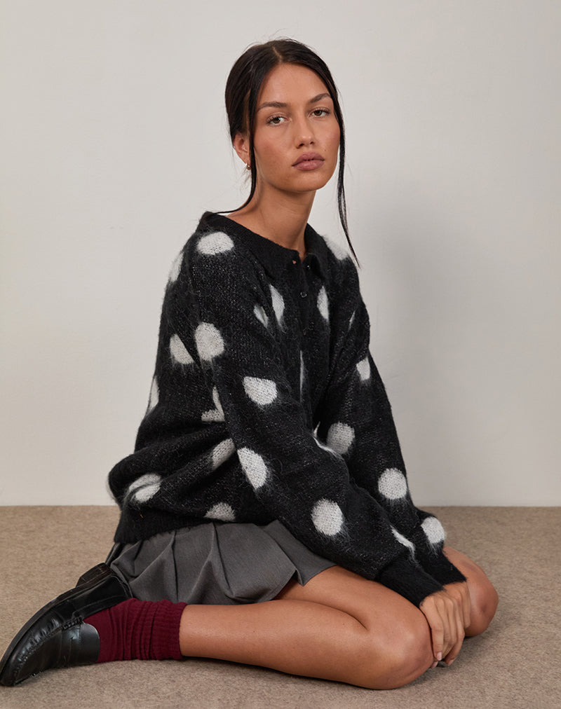 Tamika - Maglia oversize a pois nera