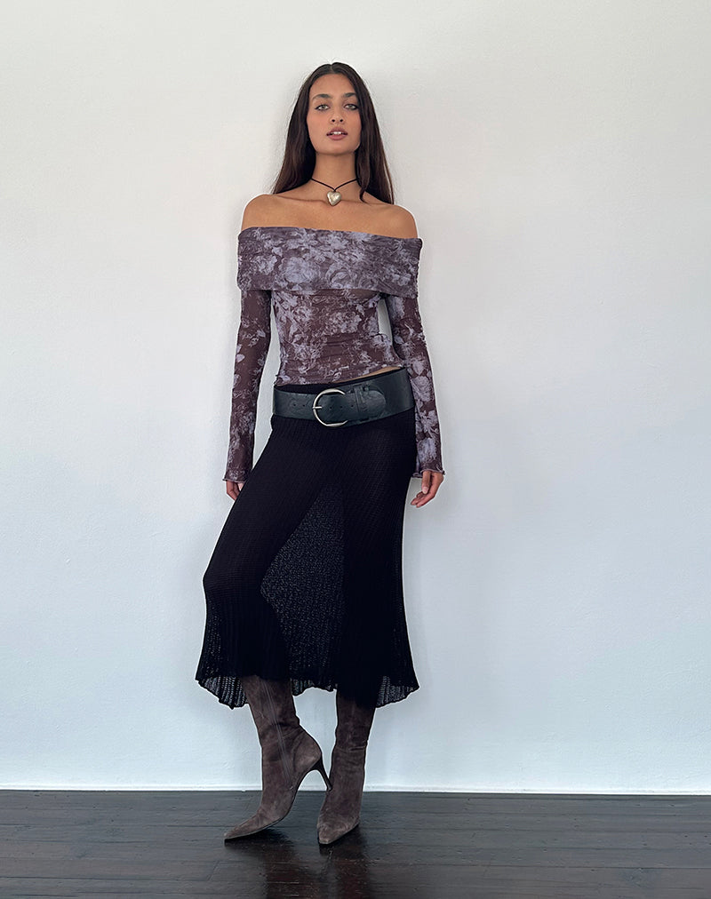 Immagine di Noelle Bardot Top in Botanic Sketch Purple