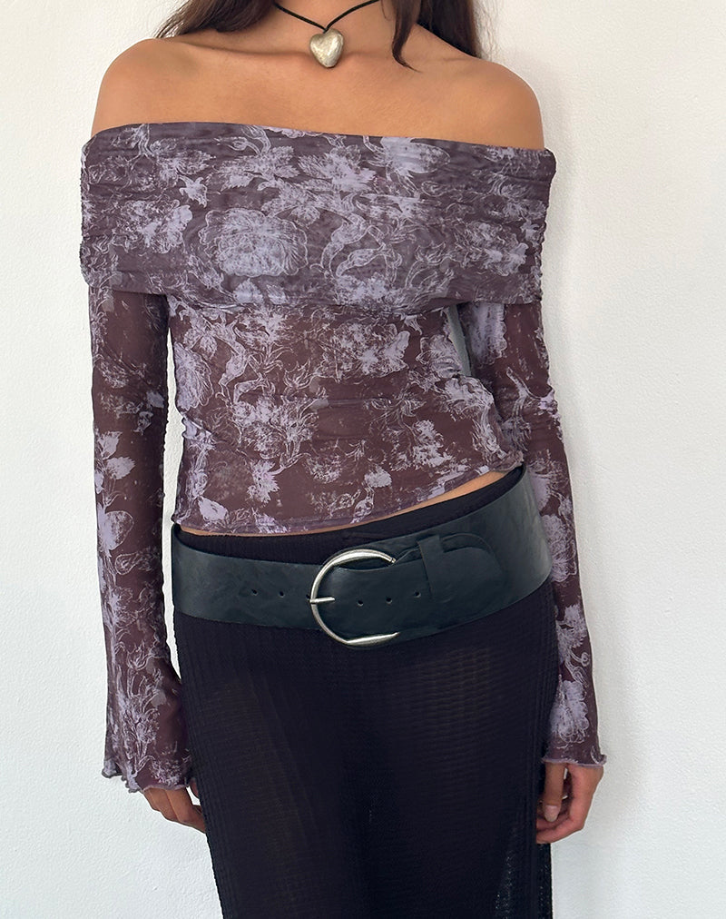 Immagine di Noelle Bardot Top in Botanic Sketch Purple