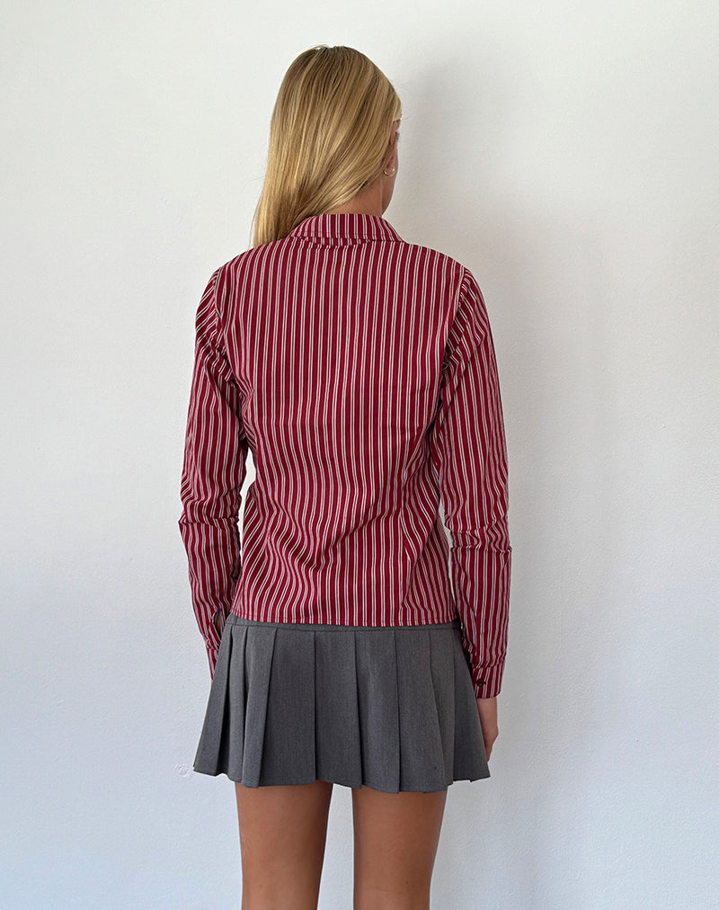 Immagine di Tarsi Camicia aderente a righe marrone