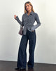 Immagine di Tarsi Camicia aderente in Mono Stripe Navy