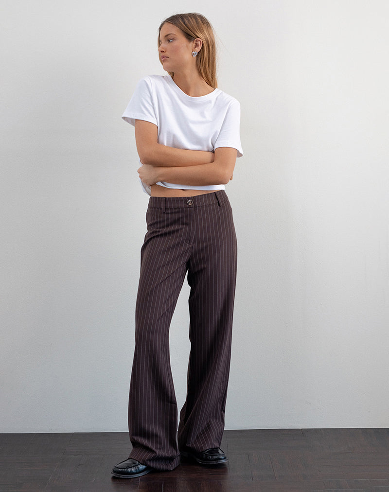 Immagine di Tatina Smart Trouser in gessato marrone