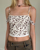 Immagine di Tavisha Cami Top in marrone Stem Flower Flock