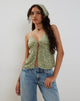 Immagine di Tezza Tie Front Cami Top in Ditsy Floral Green
