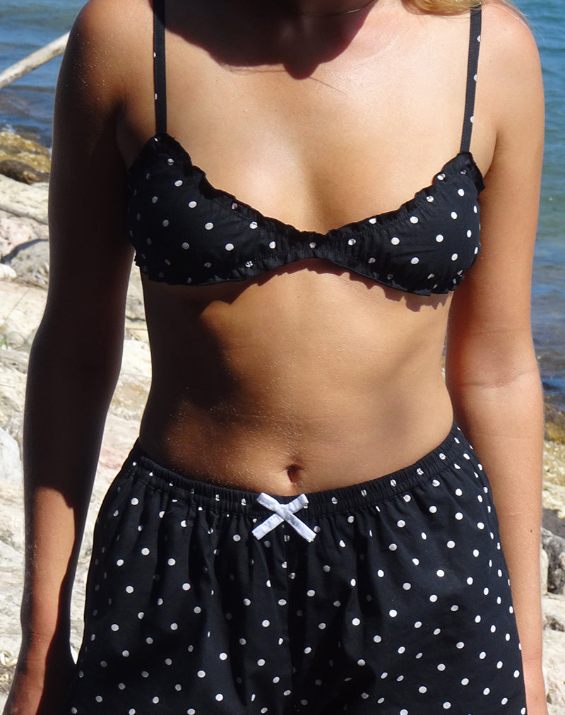 Tiga Bralette in Polka Nero