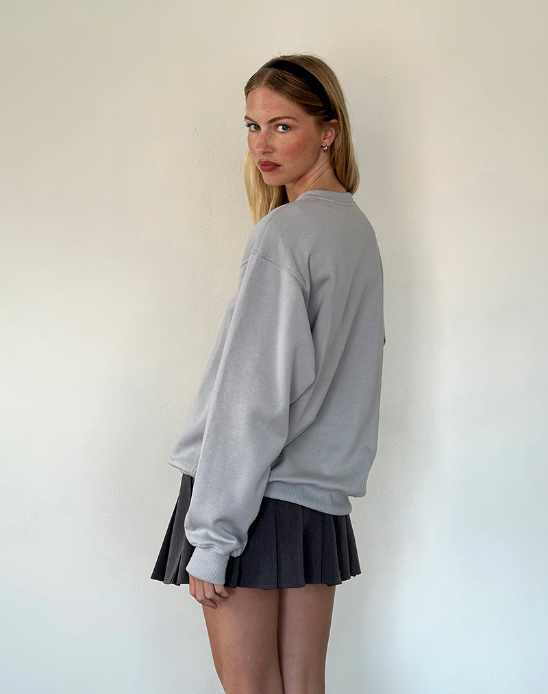 Immagine di Tillie Felpa in Lunar Rock con ricamo Ocean Storm Bow