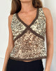 Immagine di Timmy Top in leopardo selvaggio con pizzo marrone
