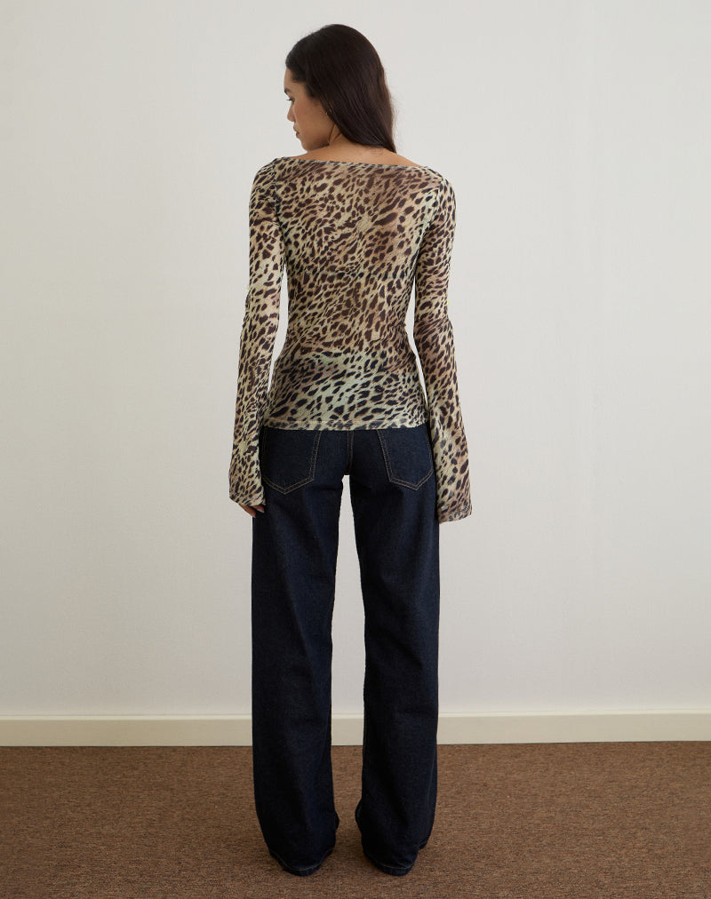 Immagine di Tineko Top a maniche lunghe in Leopard Dance Brown