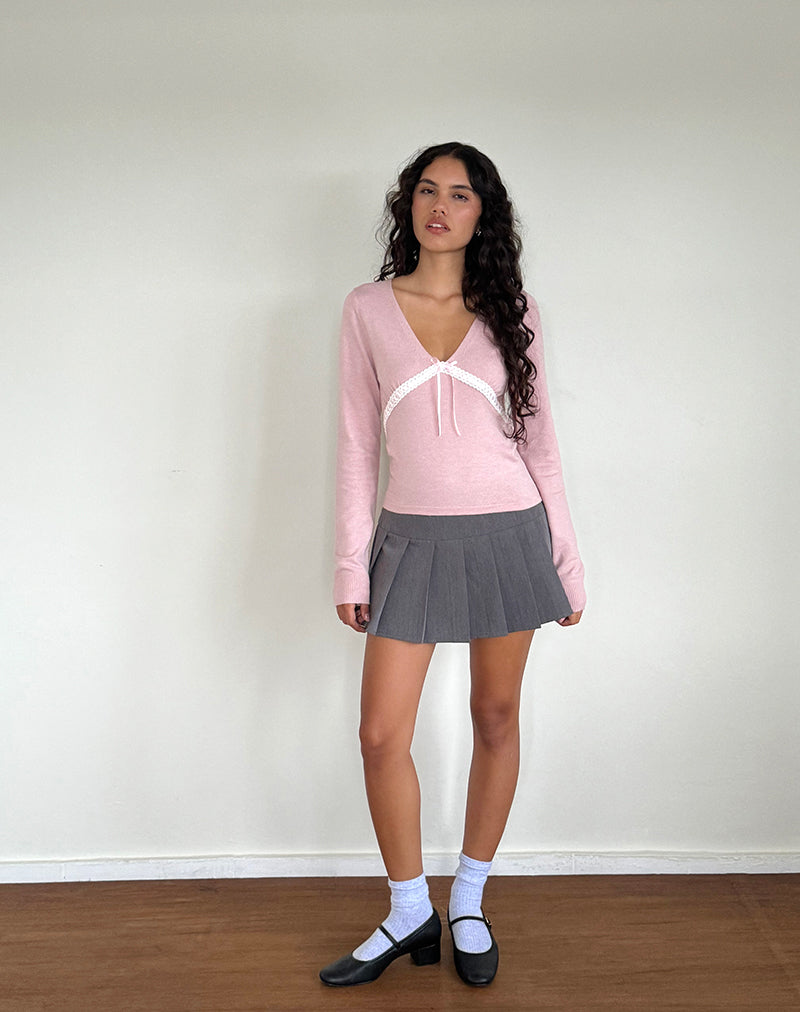 immagine di Tirzah Brushed Knit Top in Rosa