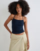 Immagine di Tomoe Top con scollo alla caviglia in jersey di rayon Navy