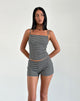 Immagine di Totori Top in Crinkle Check Nero Grigio