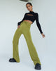 immagine dei pantaloni svasati Sesaot in crepe lime