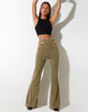 IMMAGINE DEI pantaloni flare in misto animalier oliva