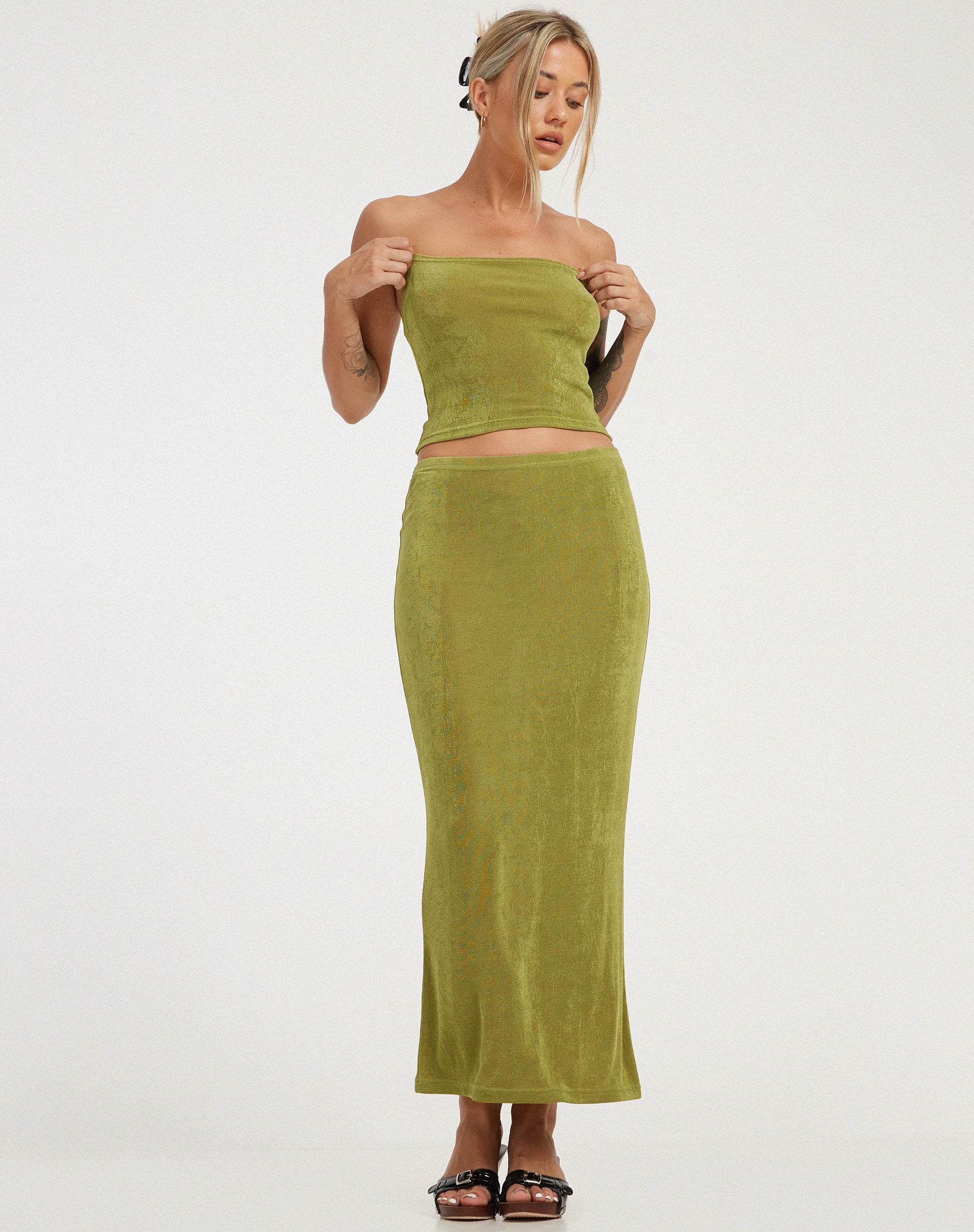 immagine di Tulus Maxi Skirt in Lime