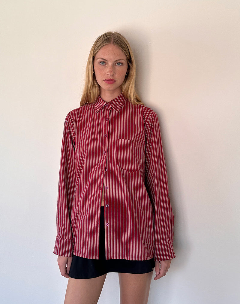 Immagine di Turner Camicia oversize a righe marroni