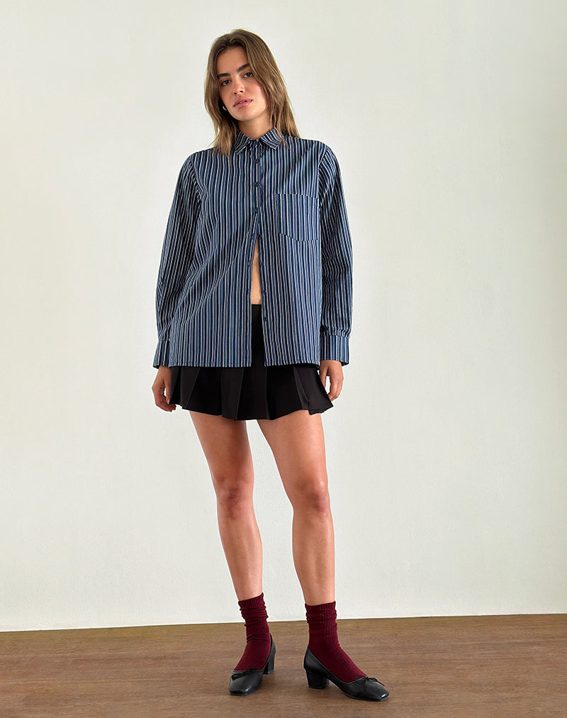 Immagine della camicia Turner a righe blu scuro indaco