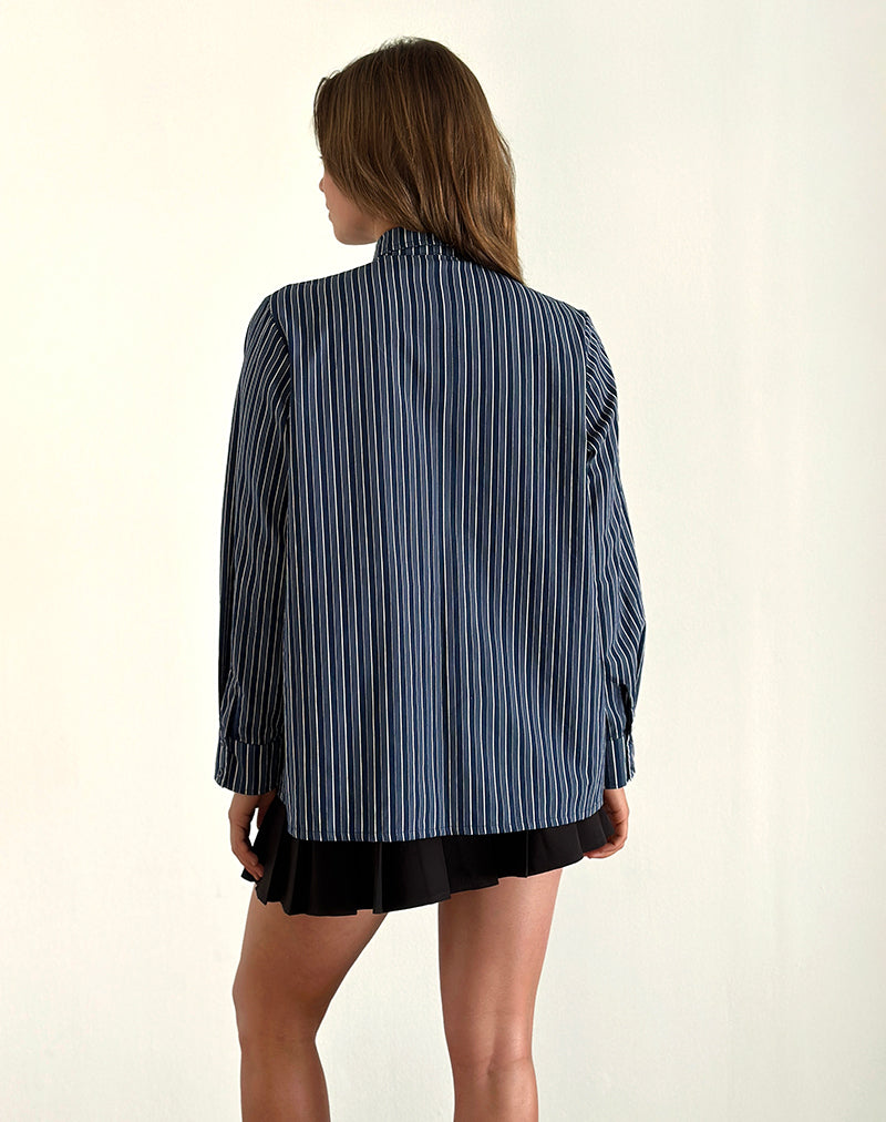 Immagine della camicia Turner a righe blu scuro indaco