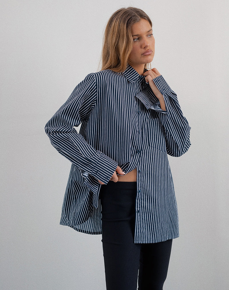Camicia Turner in Mono Stripe Navy