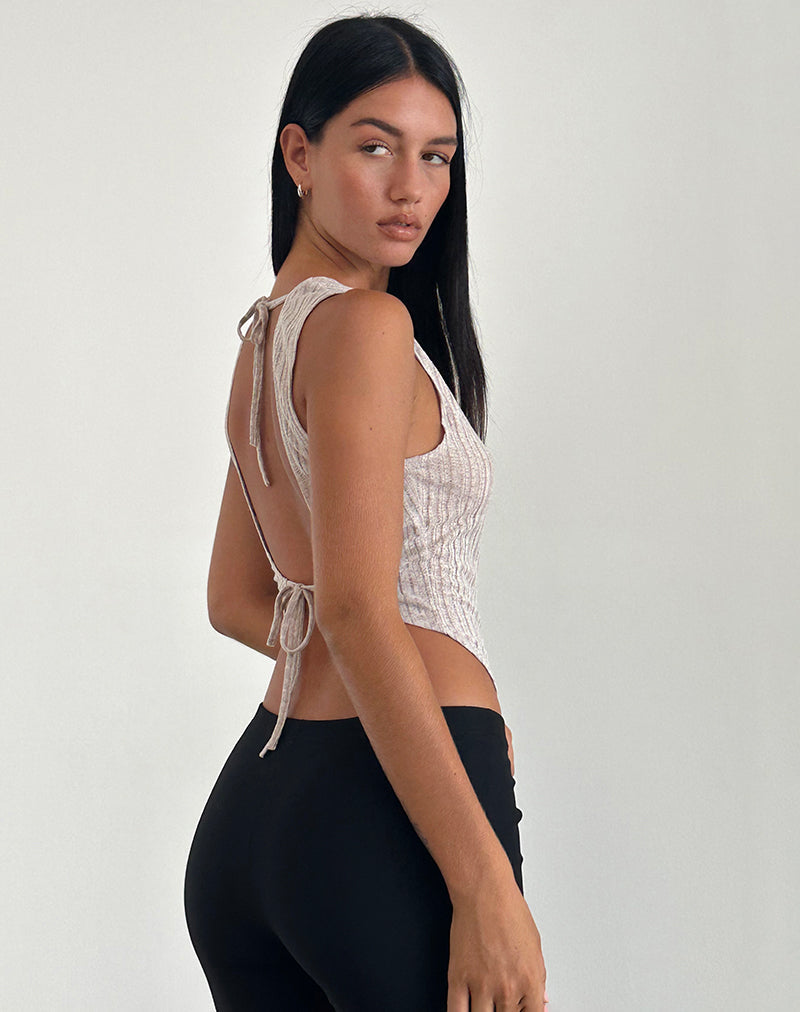 immagine di Tyla Knitted Top in latte d'avena