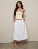 immagine di Taka Midi Skirt in Popeline Bianco