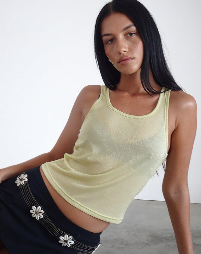 Canotta Umika in giallo shimmer