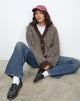 Immagine di Ura Cardigan oversize in maglia marrone e crema