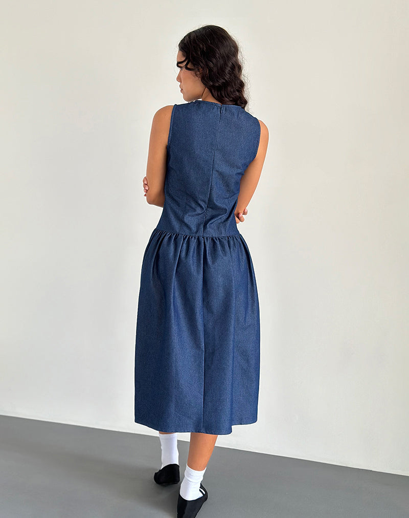 immagine di Uretta Maxi Dress in Denim Indigo