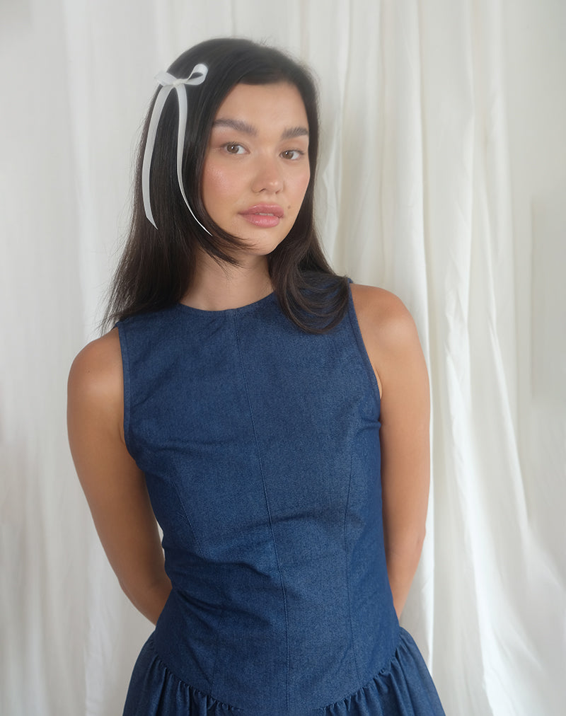 immagine di Uretta Maxi Dress in Denim Indigo