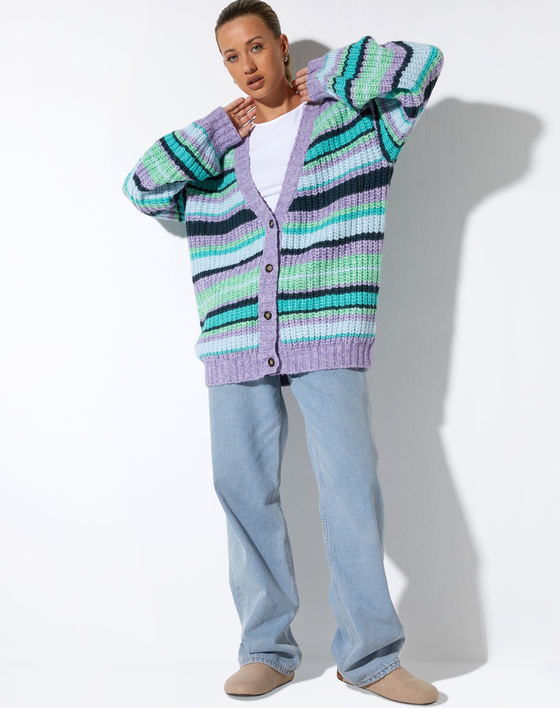 IMMAGINE DI Uriela Cardi in viola a righe