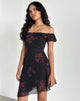 Immagine di Ursula Bardot Mini Abito in Nero Vintage Rose