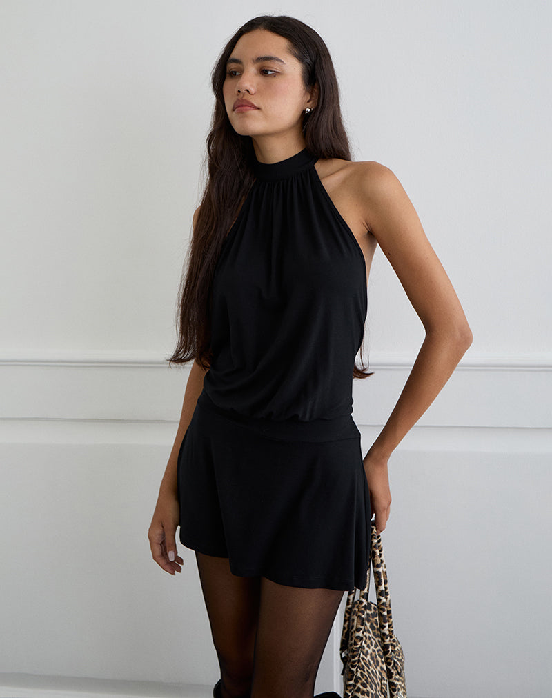 Immagine di Vaklina Mini Dress in Rayon Jersey Nero