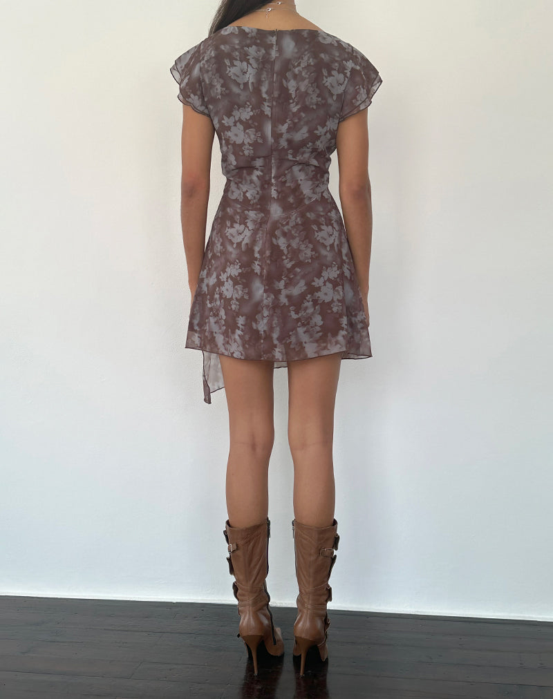 Immagine di Valencia Mini Dress in Botanical Shadow Brown