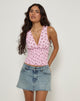Immagine di Valisa Plunge Top in Floral Romance Pink