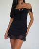 Immagine di Valory Bardot Mini Dress in Black Mesh
