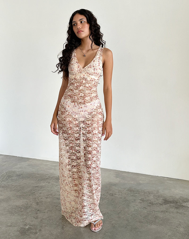 Immagine di Valtheni Maxi abito in pizzo rosa petalo Chic