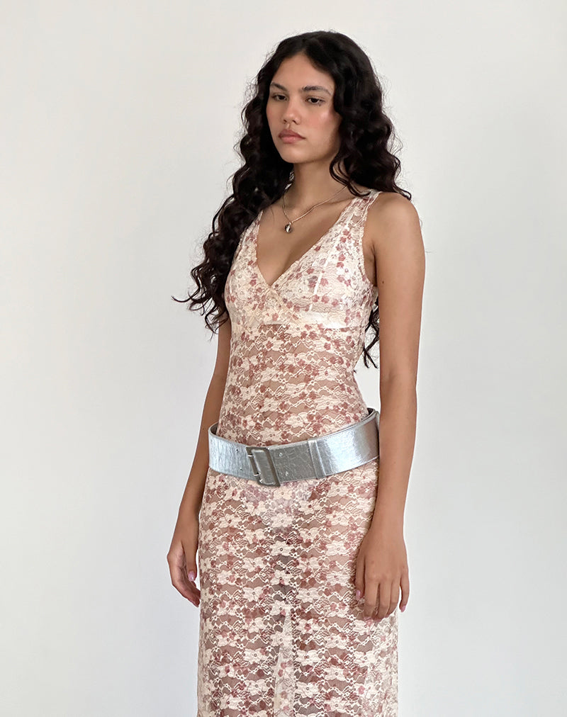 Immagine di Valtheni Maxi abito in pizzo rosa petalo Chic