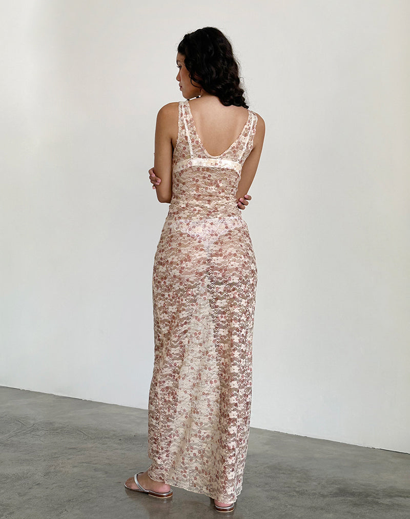 Immagine di Valtheni Maxi abito in pizzo rosa petalo Chic