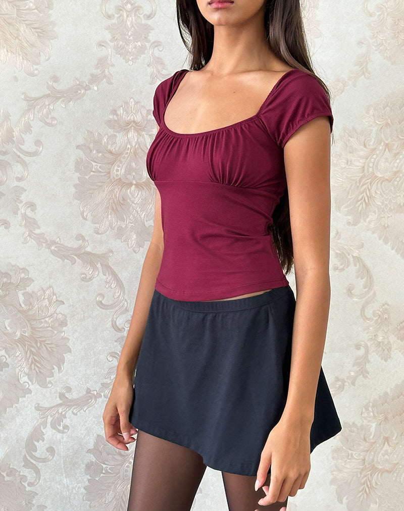 Top Vardah in jersey bordeaux