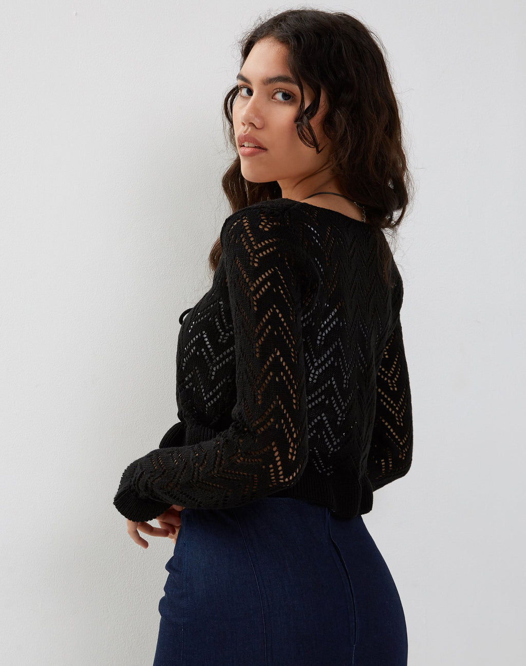 Cardigan Vella in maglia nera