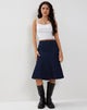 Immagine di Eames Midi Skirt in Denim Blu Indaco