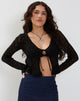 Immagine del cardigan Vella in maglia nera