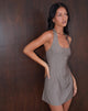 Immagine di Vellura Mini Dress Halterneck in Taupe Pinstripe
