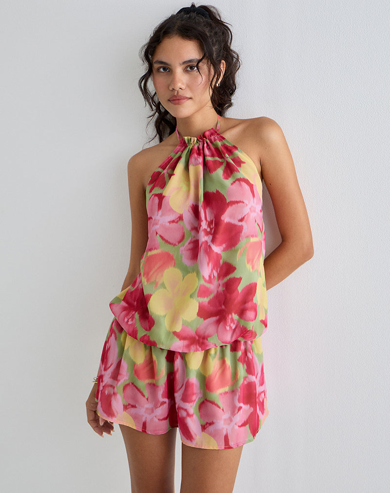 Immagine di Veloria Mini Dress in audace multicolore floreale