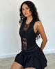 Immagine di Verbena Top con pannello in pizzo nero Sartoria
