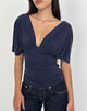 Immagine del top Vernia Plunge Batwing in cupro blu navy